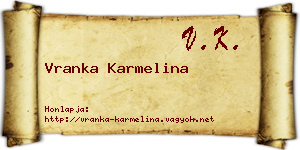 Vranka Karmelina névjegykártya